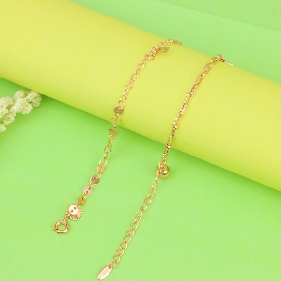 "Rose Gold Anklet with Star Charms & Shiny Links, XPAL1170 - Picture 7 of 12